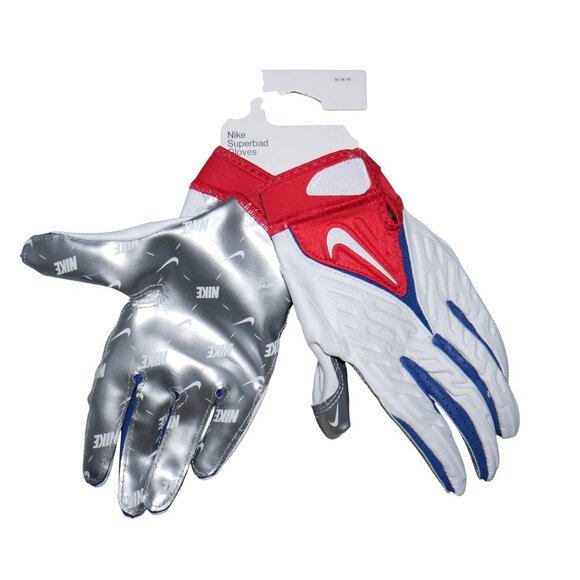 Nike Superbad 6.0 Padded Football Gloves Size M Red White Blue USA NWT - Picture 2 of 7